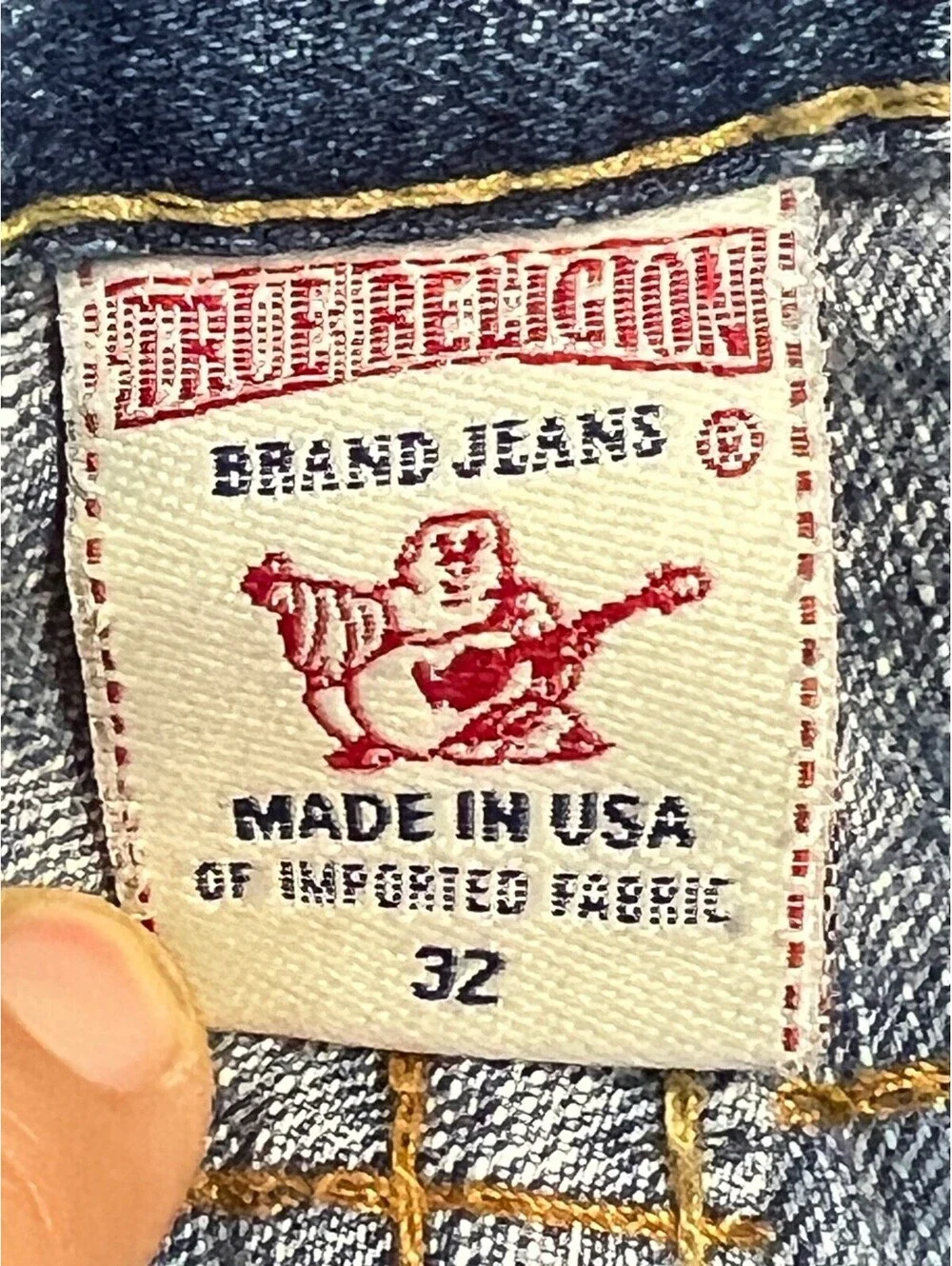 True Religion Jeans Mens Size 32 Light Wash Bobby Straight USA Y2K VTG - 1054-1Q